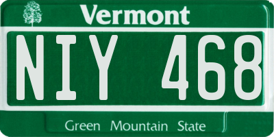 VT license plate NIY468