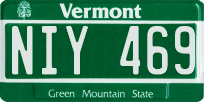 VT license plate NIY469