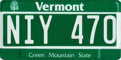 VT license plate NIY470