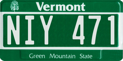VT license plate NIY471