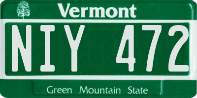 VT license plate NIY472