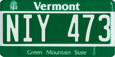 VT license plate NIY473