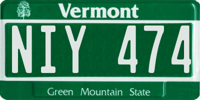 VT license plate NIY474