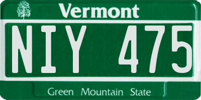 VT license plate NIY475