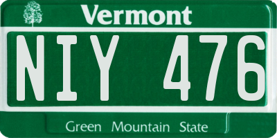 VT license plate NIY476
