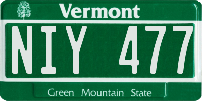 VT license plate NIY477