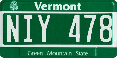 VT license plate NIY478