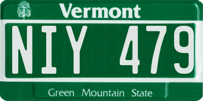 VT license plate NIY479