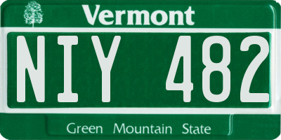 VT license plate NIY482
