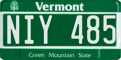 VT license plate NIY485