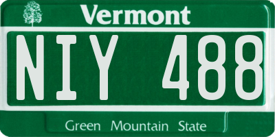 VT license plate NIY488