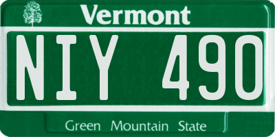 VT license plate NIY490
