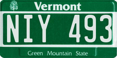 VT license plate NIY493