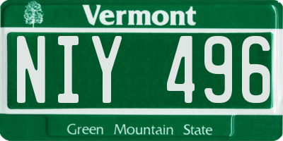 VT license plate NIY496
