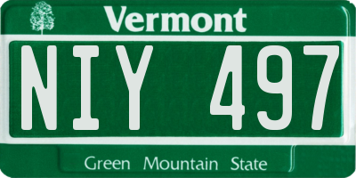 VT license plate NIY497