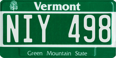 VT license plate NIY498