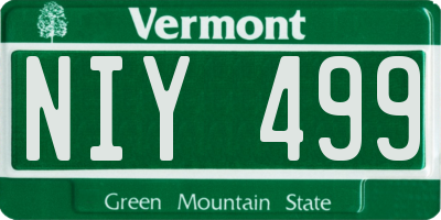 VT license plate NIY499
