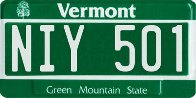 VT license plate NIY501
