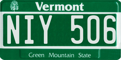 VT license plate NIY506