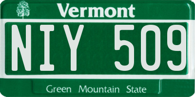 VT license plate NIY509
