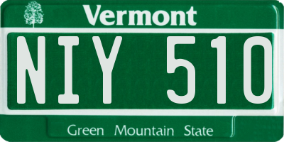 VT license plate NIY510