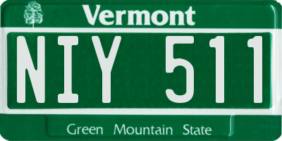 VT license plate NIY511
