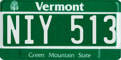 VT license plate NIY513