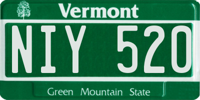 VT license plate NIY520