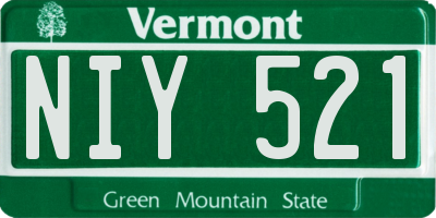 VT license plate NIY521