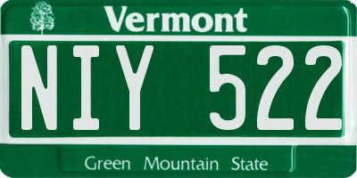 VT license plate NIY522