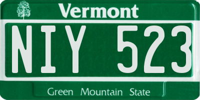 VT license plate NIY523