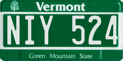 VT license plate NIY524