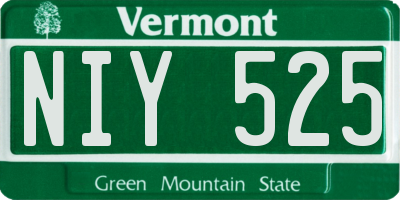 VT license plate NIY525