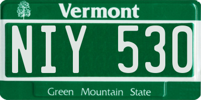 VT license plate NIY530