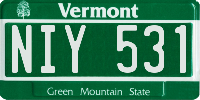 VT license plate NIY531