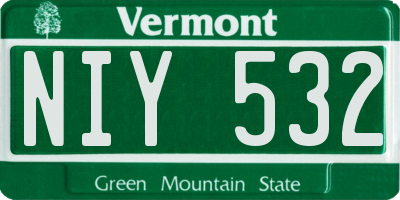 VT license plate NIY532