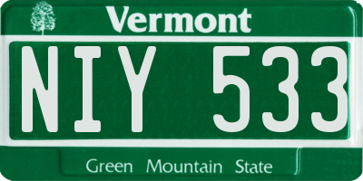 VT license plate NIY533