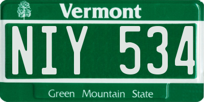 VT license plate NIY534