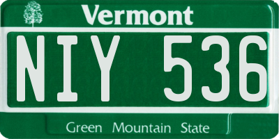 VT license plate NIY536