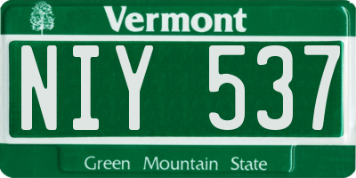 VT license plate NIY537