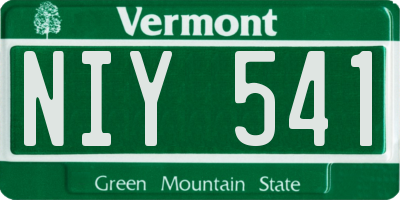 VT license plate NIY541
