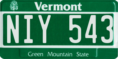 VT license plate NIY543