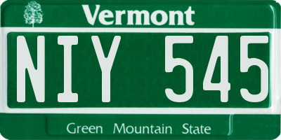 VT license plate NIY545
