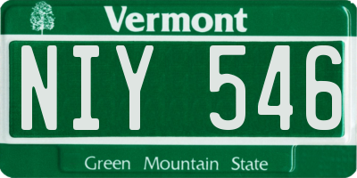 VT license plate NIY546