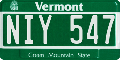 VT license plate NIY547