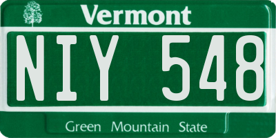 VT license plate NIY548