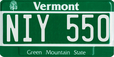 VT license plate NIY550