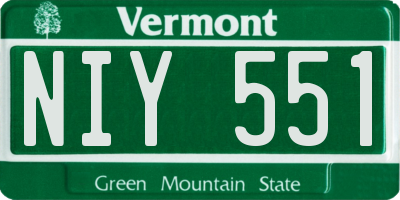 VT license plate NIY551