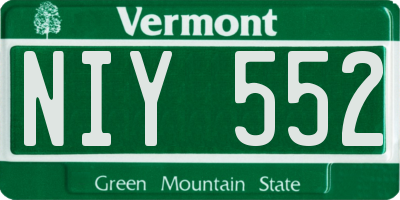 VT license plate NIY552