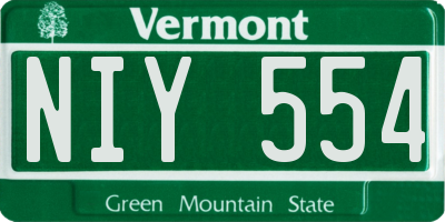 VT license plate NIY554